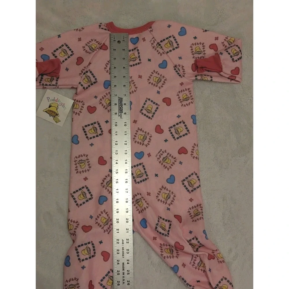 Vtg NWT Kid Vantage Paddington Bear Pink Blanket Sleeper Footed‎ Pajamas 3T USA